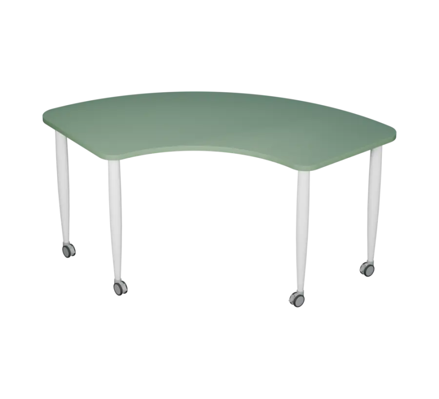 PLAYFORM 228 K modulární hravé stoly, mobilní, výška 750 mm, kovová podnož bílá, deska 25 mm, šedo-z